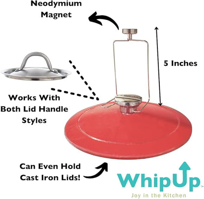 Magnetic Pot Lid Holder Organizer For Hood Vent - Keep Kitchen Counter Clean with Heavy Duty Hook Lid Holders and Spoon Rests for Use While Cooking; Stove Stand for Lids | Unique Kitchen Gadgets