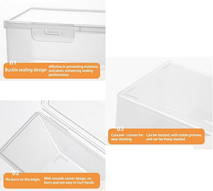 Pasta Storage Container, Stackable Airtight Food Storage Box, Kitchen Noodle Organizer with Lid