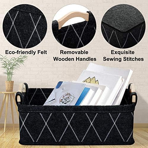 Gray Storage Baskets Bin Empty Basket Foldable Fabric Storage Cubes for Desks Drawers Shelves Pantry Cabinet Bathroom Office Sturdy Home Decor - Image 6