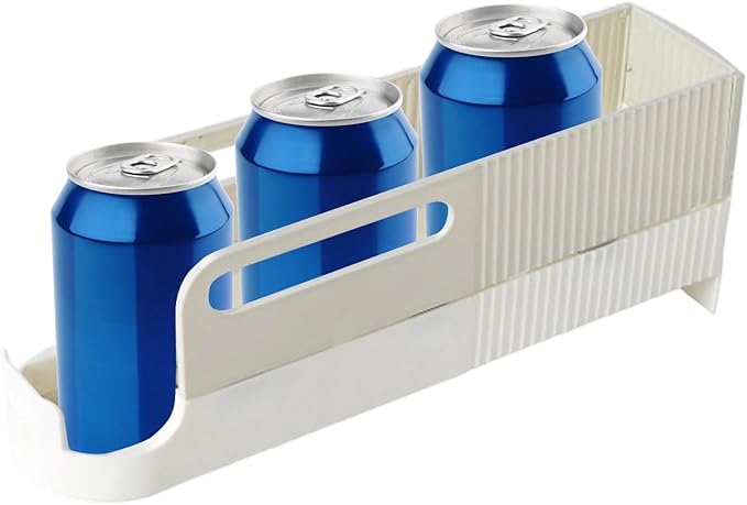 Automatic Drink Organizer - Beverage Fridge Dispenser, Rolling Holder with Feed, Can Organizer with Space-Saving Design, Fridge Storage Rack, Beverage Holder for Kitchen Pantry