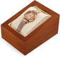 Wooden Watch Display Stand With Pillow, Wristwatch Organizers, Men Women Watch Storage Holder (Willow Wood, Beige Velvet)