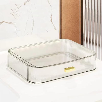 Stackable Makeup Organizer Drawers, Bathroom Vanity Organizers and Storage, Ideal for Desk and Dresser Countertops, Great for Cosmetics, skincare, Lipsticks, Nail Care -Clear