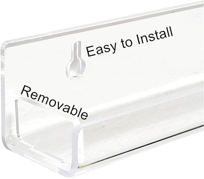 ROYALITA 8-Pack Acrylic Shelves - Nail Polish Organizer Wall Mounted Shelves, Nail Polish Rack with Removable Anti-Slip End Inserts, Nail Polish Holder for Bottles Nail Polish Display & Storage Shelf