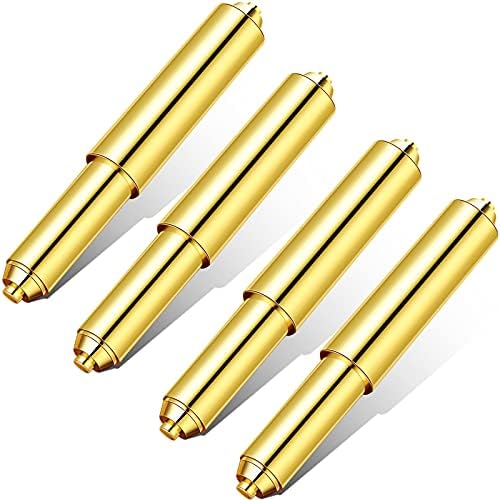 Shappy 4 Pcs Universal Toilet Paper Holder Replacement Rod Spring Loaded Plastic Retractable Paper Replacement Rod Toilet Tissue Roll Holder Insert for Bathroom Home Fixture Accessories (Gold) by Shappy