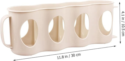PRETYZOOM 2pcs Hand Pull Beverage Can Organizer Section Refrigerator Holder Plastic Storage Box for Efficient Kitchen Organization Beige Versatile Bottle and Seasoning Jar Storage