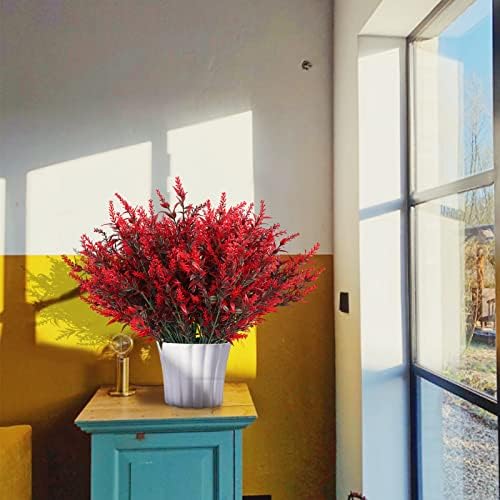 RECUTMS 12 Bundle Artificial Flower Outdoor Fake Red Flowers for Decoration - Image 4