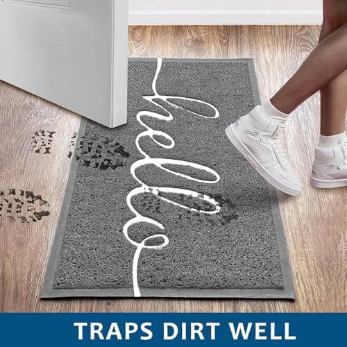 EARTHALL Door Mat Outside Inside Hello Doormat, 36"x24", Durable Floor Mat Non Slip Mat Ultra Absorb Mud Easy Clean Front Doormat for Garage, Entryway, Patio, High Traffic Areas, Grey - Image 4