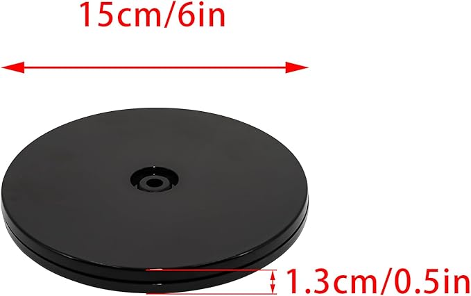 2 Pcs Black 6 inch Acrylic Lazy Susan Rotating Turntable Organizer Bearings - Round Swivel Plate for Spice Rack, Table, Cake, Kitchen Pantry