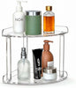 2 Tier Clear Acrylic Bathroom Corner Organizer, Countertop Vanity Tray for Makeup, Cosmetics, Perfume - Freestanding Storage Shelf for Bathroom, Bedroom, Kitchen
