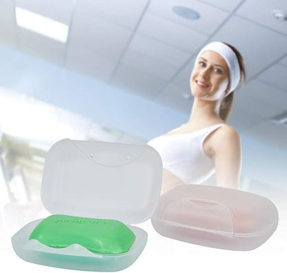 Soap Holder Container, Portable Bar Soap Saver Scrubber Case for Bathroom and Kitchen (Transparent)