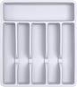 Pantrymade Silicone Silverware Drawer Organizer – Non-Slip Utensil Holder for Kitchen Drawers | Cutlery Tray for Forks, Knives, Spoons & More | Durable, BPA-Free, Easy to Clean – White