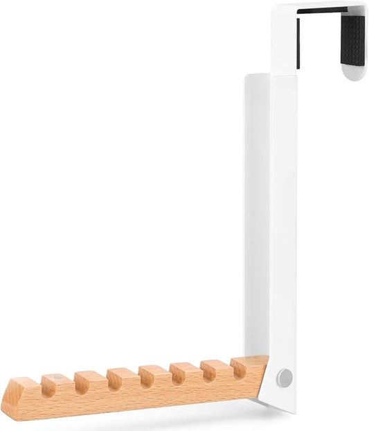 TERRA HOME Over The Door Coat Rack - Portable Foldable Laundry Hanger Dryer Rack - Ideal for Travel and Laundry Needs - Convenient Over The Door Hanger for Clothes and Laundry - 1PCS (White)