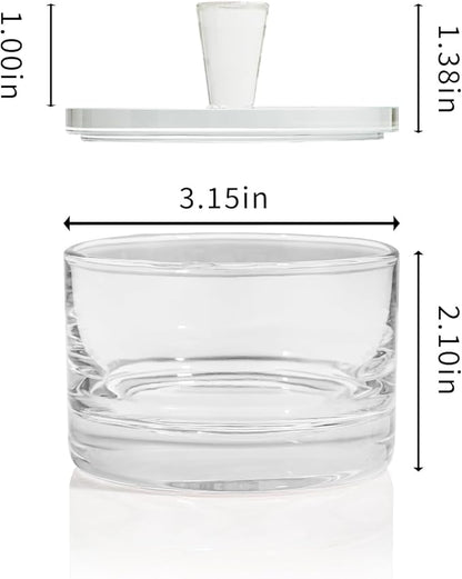 Clear Salt Cellar with Lid, 7oz Crystal Glass Salt Box Salt and Pepper bowls, Salt Container Holder for Kitchen, Storage Container for Candies, Coffee, Sugar
