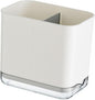 Kitchen Utensil Holder, Silverware Drying Basket Cutlery Drainer Caddy Silverware Cutlery Organizer Flatware Holder with 2 Compartments (White)