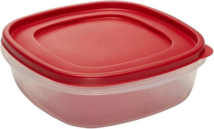 Rubber maid Food Storage Containers Nine Cup Food Storage Containers 7 Peice Set, Easy Find Lids, 3 Containers, 3 Lids Chalk Pen And Chalk Labels