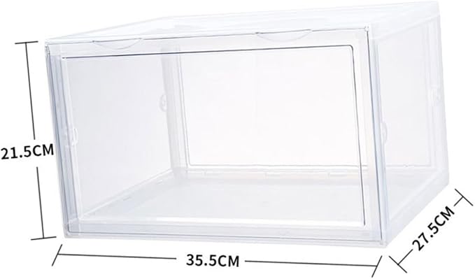 Ciieeo Transparent Dustproof Shoe Storage Box Stackable Organizer for Home Use Container with Buckle Closure for Sneakers Accessories More