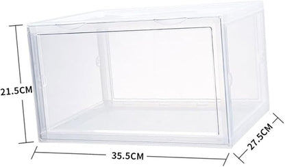 Ciieeo Transparent Dustproof Shoe Storage Box Stackable Organizer for Home Use Container with Buckle Closure for Sneakers Accessories More