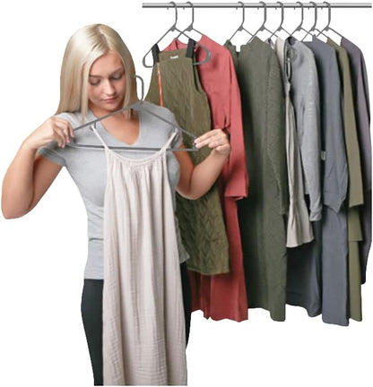 Sharpty Plastic Hangers Clothes Hangers for Clothing, Closet, Coats & Shirts - Durable, Thick, Tough & Space Saving - for Everyday Standard Use, Room Essentials & Basics - 20 Pack - Grey