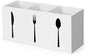 Hxezoc White Acrylic Cutlery Storage Organizer, Plastic Silverware Caddy 3 Section Tableware Holder for Kitchen Indoor Outdoor Decoration Supplies