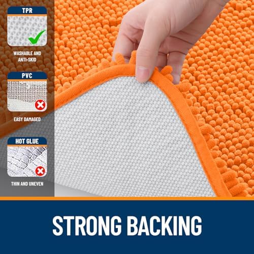 OLANLY Small Bathroom Rugs 24x16, Extra Soft Absorbent Chenille Bath Rugs - Image 6