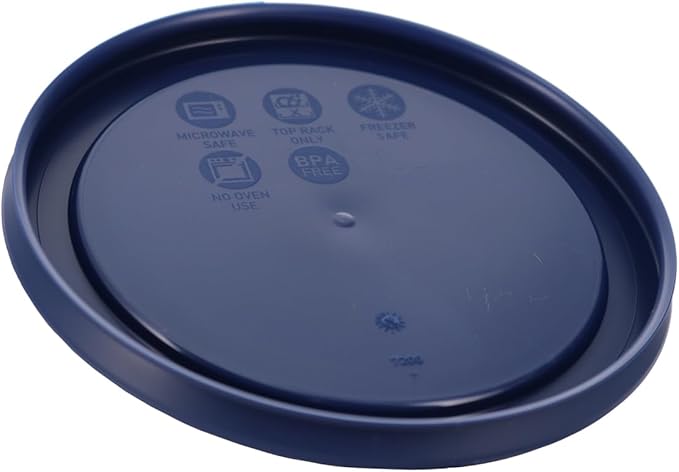 Pyrex 7200-PC 2 Cup Dark Blue Round Storage Lids - Original Genuine Pyrex Lids - 2 Pack