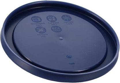 Pyrex 7200-PC 2 Cup Dark Blue Round Storage Lids - Original Genuine Pyrex Lids - 2 Pack