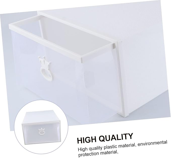 Zerodeko Thickened Transparent Drawer-style Shoe Storage Box Plastic Container for Basketball All Shoe Types Easy to Clean Space-saving Design Frame