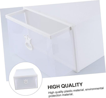 Zerodeko Thickened Transparent Drawer-style Shoe Storage Box Plastic Container for Basketball All Shoe Types Easy to Clean Space-saving Design Frame