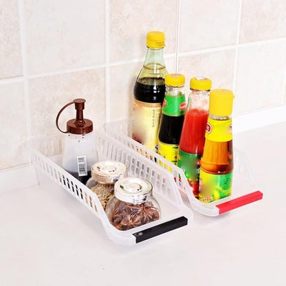 Cabilock Refrigerator Storage Drawers 2 Pack Compact Fridge Bins Freezer Organizer Bins Can Organizer for Refrigerator Kitchen Storage Random Color