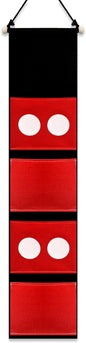 Ohjijinn Fish Extenders Cruise Gifts Hanger with 4 Pockets Canvas Fish Extenders Hanger Easily Customize Cruise Door Decorations for Gift Exchanges (Red and Black)