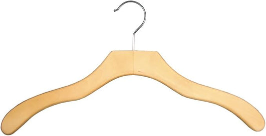 NAHANCO Contemporary Collection: Wooden Shirt Hanger, Natural (Pack of 50)