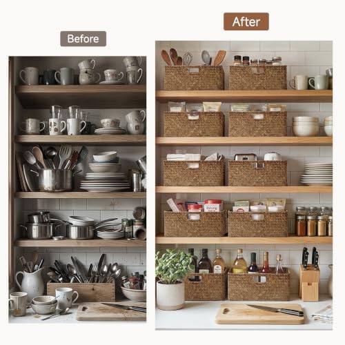StorageWorks Extra Large Wicker Baskets for Organizing, Seagrass Baskets - Image 6