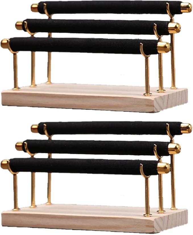 Magik 1-2 Ring Display Holder Detachable Tier Rack Jewelry Storage Organizer Tower (3 Layers, Black)