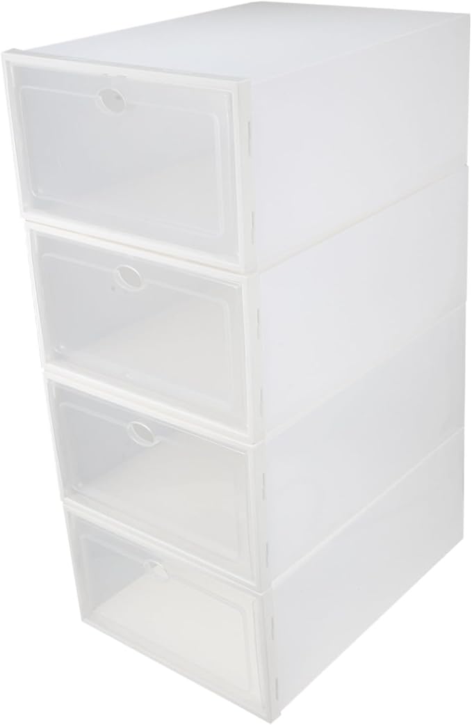 4pcs Thickened Plastic for Men Stackable and Storage for Home Organization for Shoes and Sundries