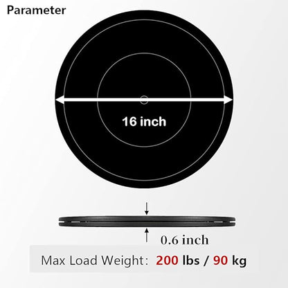 16 Inch Lazy Susan Turntable - Heavy Duty Rotating Swivel Steel Ball Bearings - Flat Base Stand for TV/Computer/Monitor/Arts/Crafts/Bonsai/Statue/Cabinet Organizer (2 Pack/Black)