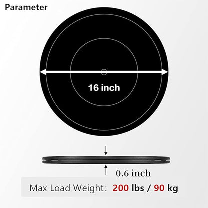 16Inch Lazy Susan Turntable - Heavy Duty Rotating Swivel Steel Ball Bearings - Flat Base Stand for TV/Computer/Monitor/Arts/Crafts/Bonsai/Christmas Tree/Cabinet Organizer(Plastic&Black)