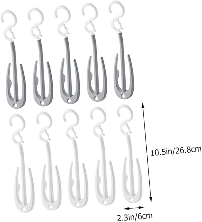 PRETYZOOM 10pcs Shoe Drying Rack Double Hooks Portable Hanging Shoe Organizer for Home and Shop Efficient Storage and Display Grey and Colors