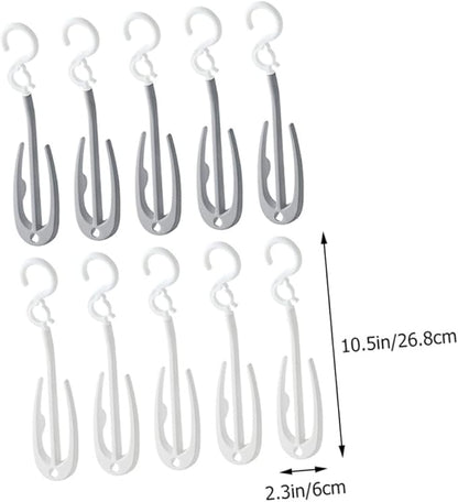 PRETYZOOM 10pcs Shoe Drying Rack Double Hooks Portable Hanging Shoe Organizer for Home and Shop Efficient Storage and Display Grey and Colors