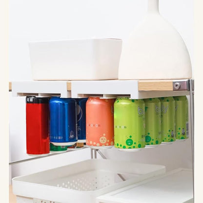 VALINK Refrigerator Hanging Beer Storage Rack adjustable with Compartment Design Food Storage for Beer Drinks Fridge Storage Rack for Hanging Can