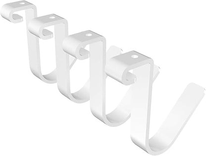 FLEXIMOUNTS 4 Pack Add On Storage Rail Hook Accessory for Ceiling Rack and Wall Shelving, Max Weight Capacity up to 50lbs, White