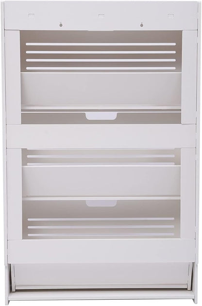 3-Layer Shoe OrganizerModern Shoe Storage Cabinet White Tipping Shoe Cabinet Shoe Rack Cabinet for Entryway Ultra-Thin Shoe Cabinet Entryway Shoe Storage 27.56 * 6.69 * 42.91inch