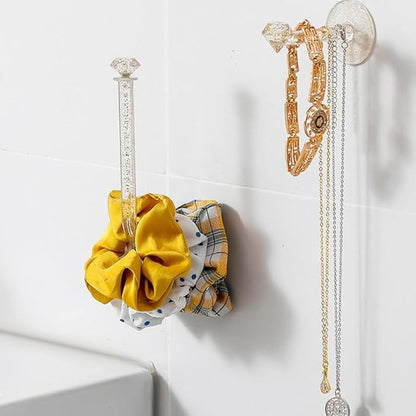 Veemoon 6Pcs Hairband Storage Hooks Wall-Mounted Hair Tie Organizer and Stylish Hair Ring Display for Boy Girl Accessories Holder for Scrunchies and Jewelry