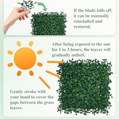 ODTORY Artificial Grass Wall Greenery Backdrop, 10X10 in 6P (4.2 sqft) - Image 3