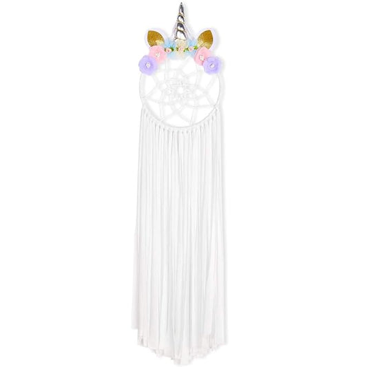 Unicorn Theme Hair Bows Holder,Flowers Headband Holder Hair Clips Organizer,Dream Catcher Wall Decor for Girls' Room,Hair Accessories Storage Hair Barrettes Organizer