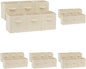 Amazon Basics Collapsible Fabric Storage Cubes Organizer with Handles, Sturdy Storage Bins for Organization, 10.5" x 10.5" x 11", Beige, 6 Count (Pack of 5)