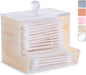 My Space Organizers Yellow Marble Acrylic Qtip Holder for Qtip Brand Cotton Swab Holder, Qtip Dispenser, Modern Bathroom Decor Organizer for Countertop Vanity Storage (Yellow Marble)
