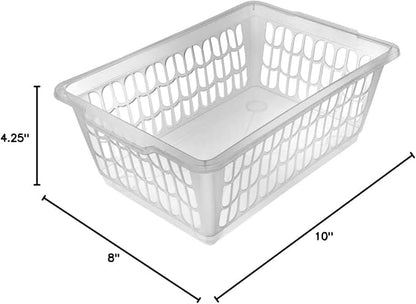 YBM HOME Plastic Perforated Storage Basket Bin Office Drawer, Shelf Desktop Countertop Tray Organizer 32-1188 (1, Clear)