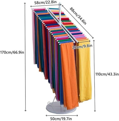 Freestanding Scarf Hanger, Metal Fabric Display Rack, Multifunctional Swatch Display Stand for Shawl and Silk Scarf, Space-Saving Hijab Stand for Home, Clothing Store(Black)