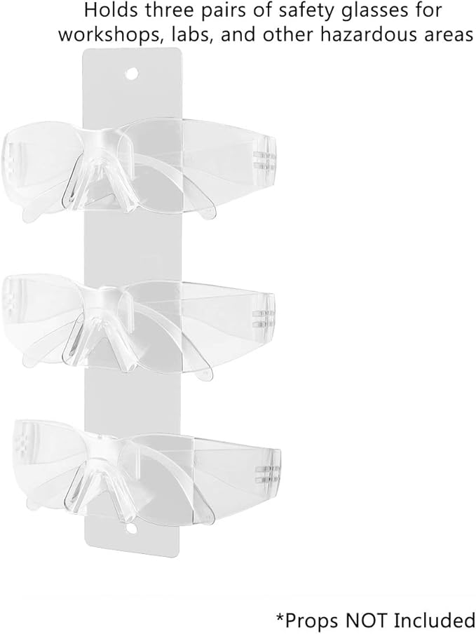 Marketing Holders Eyeglasses Holder White Acrylic Sunglasses Wall Mount Glasses Organizing Rack with Hanging Hardware 3 Tier Display Multi Pair Eyewear Reading Bifocals Frames Shades