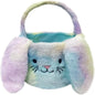 Easter Bunny Basket Plush Decorative Basket for Eggs Candy and Small Gifts (Rainbow)